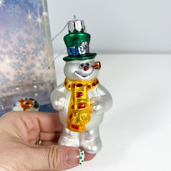 Vintage Handmade  Blown Glass Frosty The Snowman with Pipe Warner NO BOX - Picture 1 of 5
